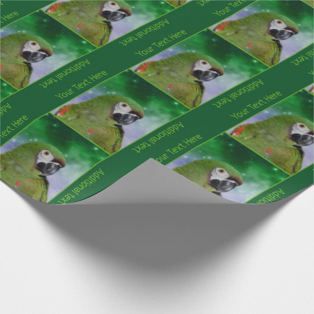 Severe Macaw Parrot Personalized Wrapping Paper (Corner)