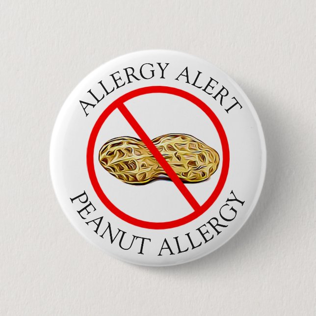 Severe Peanut Allergy Alert Button (Front)