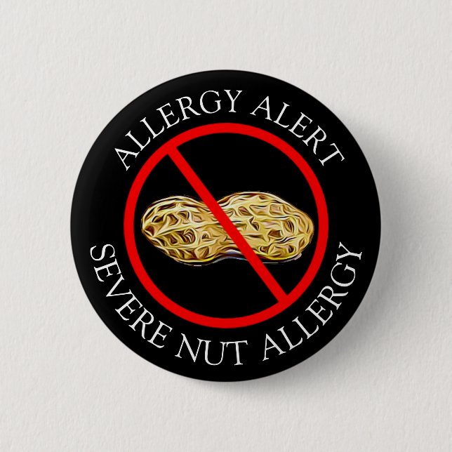 Severe Peanut Allergy Alert Button (Front)