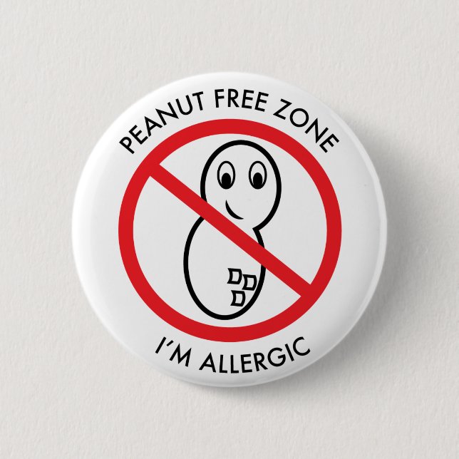 Severe Peanut Allergy Button (Front)