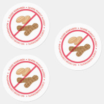 Severe Peanut Allergy Reminder Kids' Labels