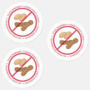 Severe Peanut Allergy Reminder Kids' Labels