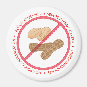 Severe Peanut Allergy Reminder Magnet