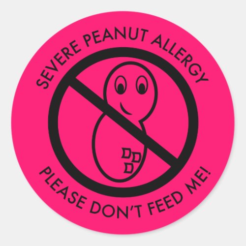 Severe Peanut Allergy Sticker set of 6