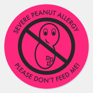 Severe Peanut Allergy Sticker (set of 6)
