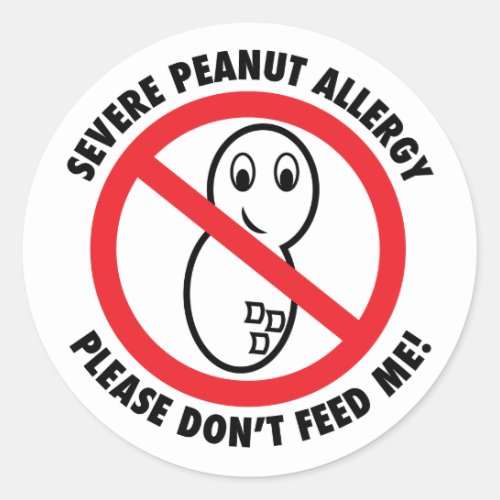 Severe Peanut Allergy Sticker set of 6