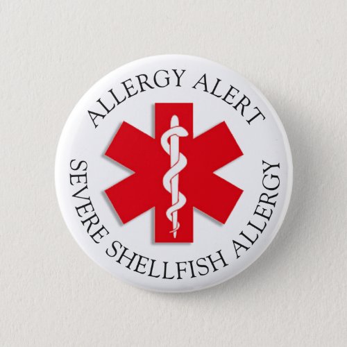 Severe SHELLFISH Allergy Alert Button