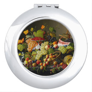 Severin Roesen Abundant Fruit Still Life Art Compact Mirror