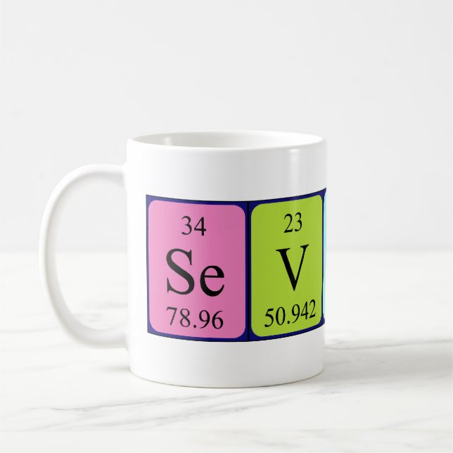 Severine periodic table name mug (Left)
