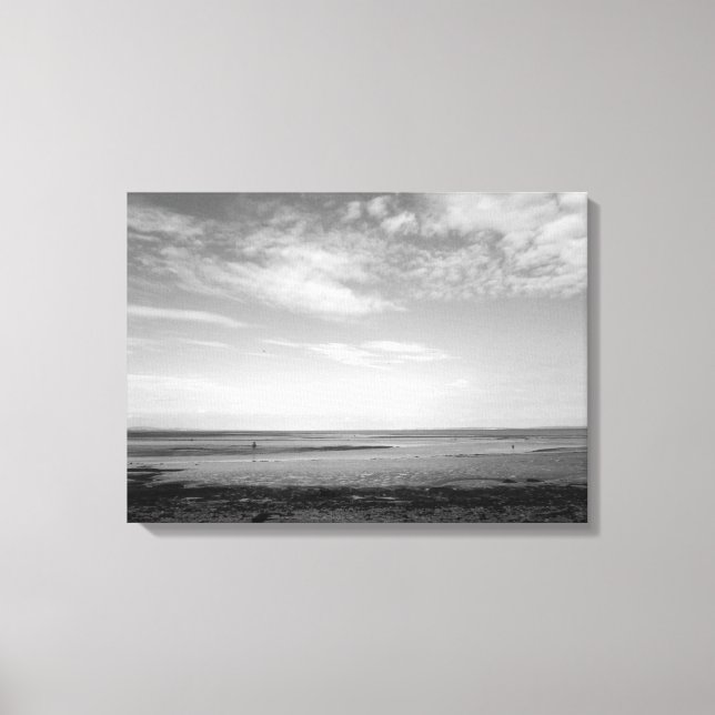 Severn Estuary at Penarth (B&W) Canvas Print (Front)