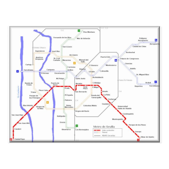 Sevilla Metro Map Postcard | Zazzle