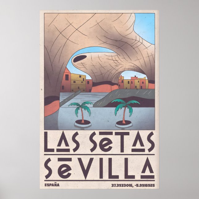 Sevilla Wall Art Sandstone Arch and Palm Trees (Front)