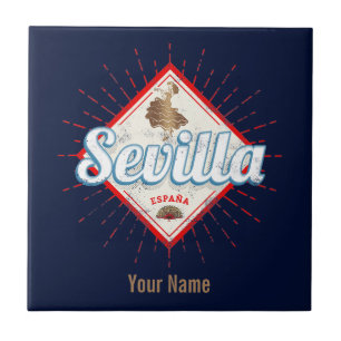 Seville Andalusia Spain Retro Flamenco Vintage Ceramic Tile