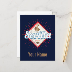 Seville Andalusia Spain Retro Flamenco Vintage Holiday Postcard