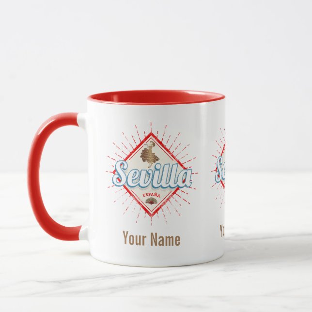 Seville Andalusia Spain Retro Flamenco Vintage Mug (Left)