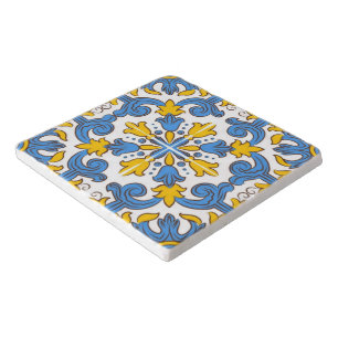 Seville Baroque Blue Golden Scrollwork Mediterrane Trivet