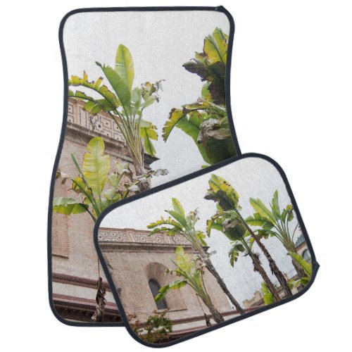 Seville Building with White Bird of Paradise 1  Car Floor Mat
