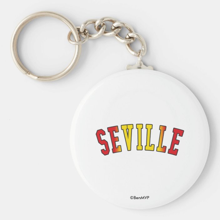 Seville in Spain National Flag Colors Key Chain
