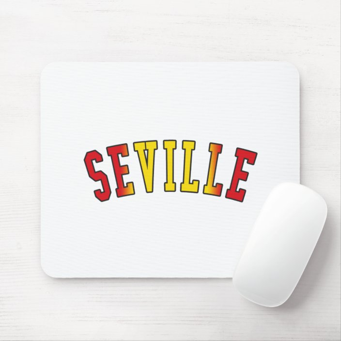 Seville in Spain National Flag Colors Mouse Pad