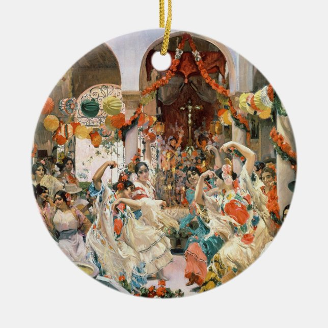Seville (oil on canvas) ceramic ornament (Front)