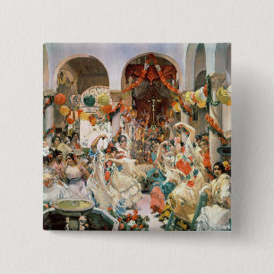 Seville (oil on canvas) pinback button