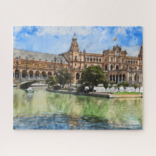 Seville- Plaza De Espana Jigsaw Puzzle