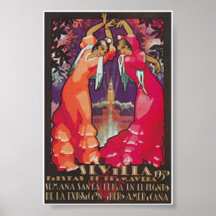 Seville Spain 1930 Spring Festival Vintage Travel Poster