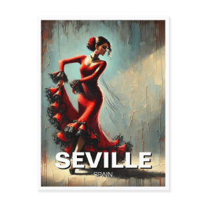 Seville Spain Flamenco Dancer in Red Postcard