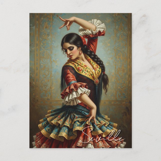 Seville Spain Flamenco Dancer  Postcard (Front)