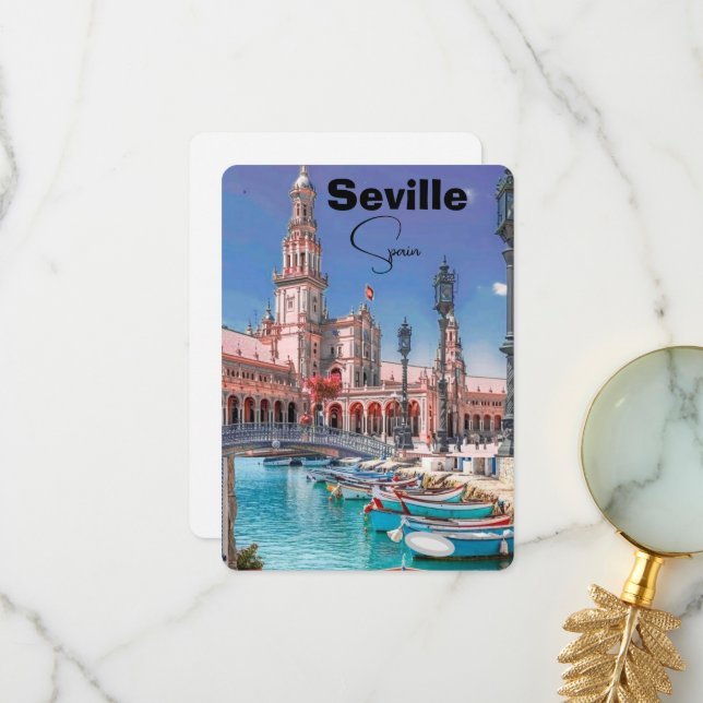 Seville Spain Travel Postcard Art, Spain Travel Po (Front/Back In Situ)