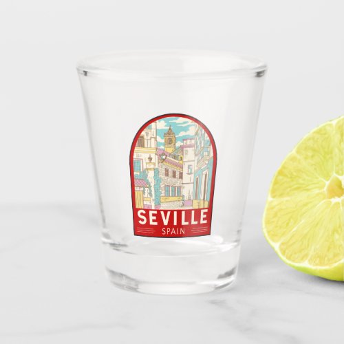 Seville Spain Travel Retro Emblem Shot Glass
