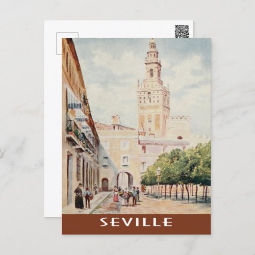 Seville Spain vintage plaza Postcard