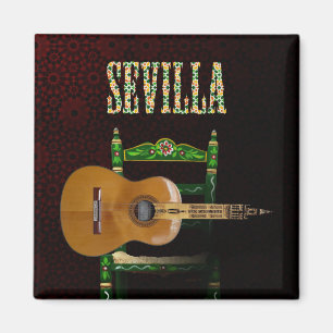 Seville Spanish Guitar with Giralda of Seville Magnet