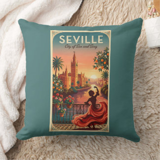 Seville Sunset Flamenco Throw Pillow