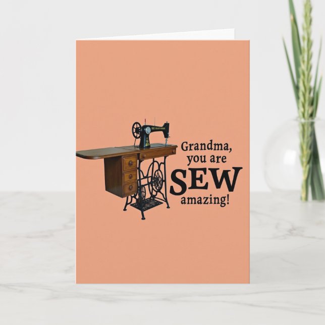 Sew Amazing Grandma Peach Card (Front)