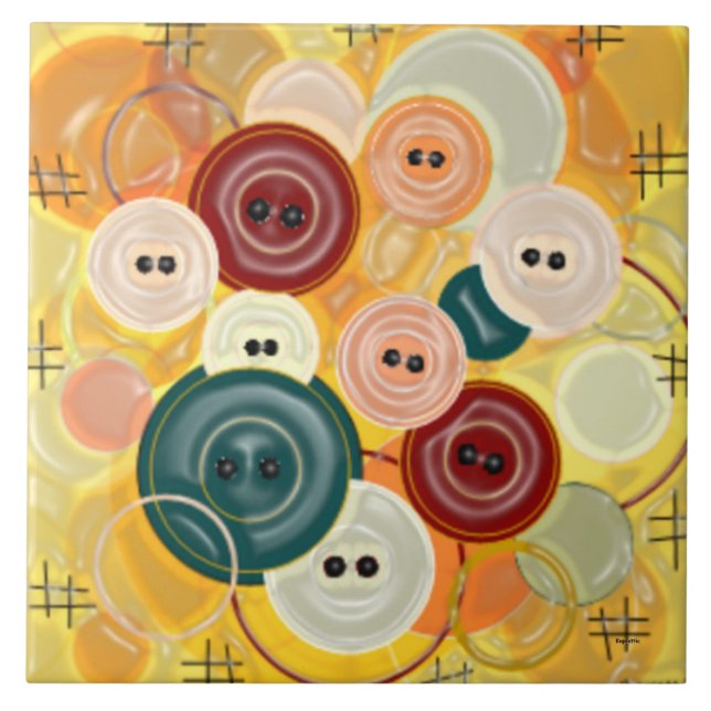 Sew Buttons Dimensional Tile (Front)