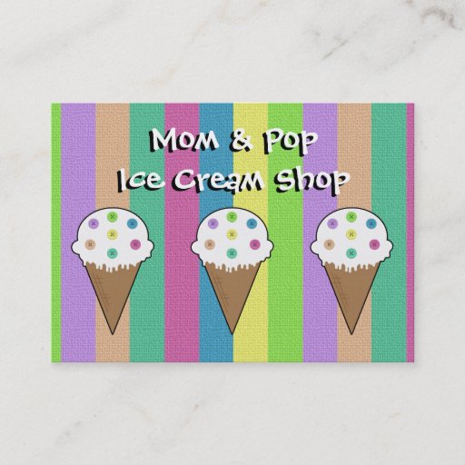 Customizable Sew Buttons On Ice Cream Business Card
