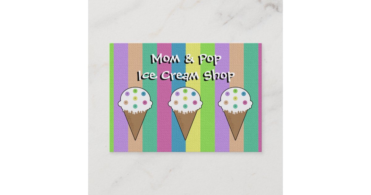 Sew Buttons On Ice Cream Business Card
