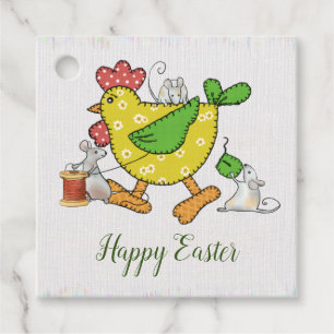 sew chicken favor tags