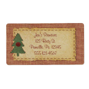 Sew Christmas Tree Holiday Business Label