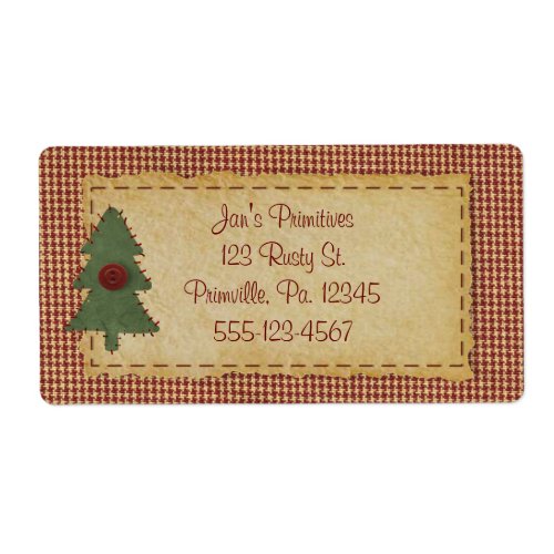 Sew Christmas Tree Holiday Business Label