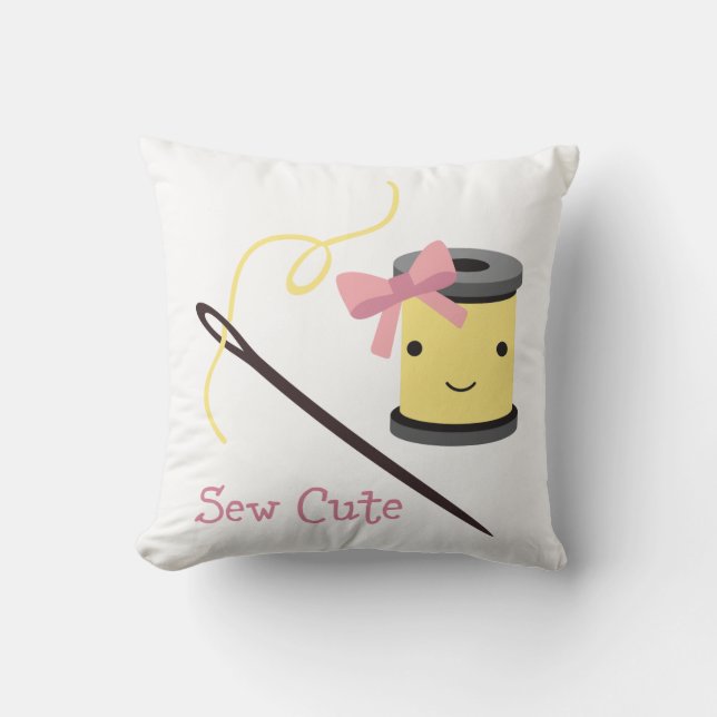 Sew Cute Throw Pillow (Front)