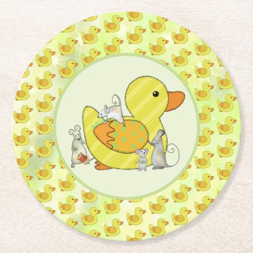 sew duck round paper coaster