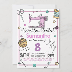 Sew Excited Sewing Invitation