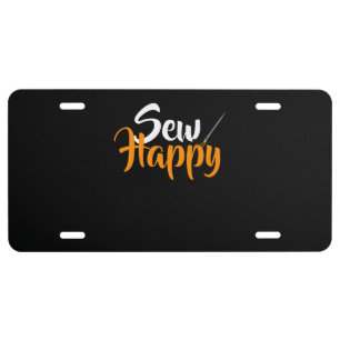 Sew Happy Funny Gifts Quilting Lover License Plate