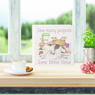 Sew Many Projects Sewing Cat Wood Box Sign