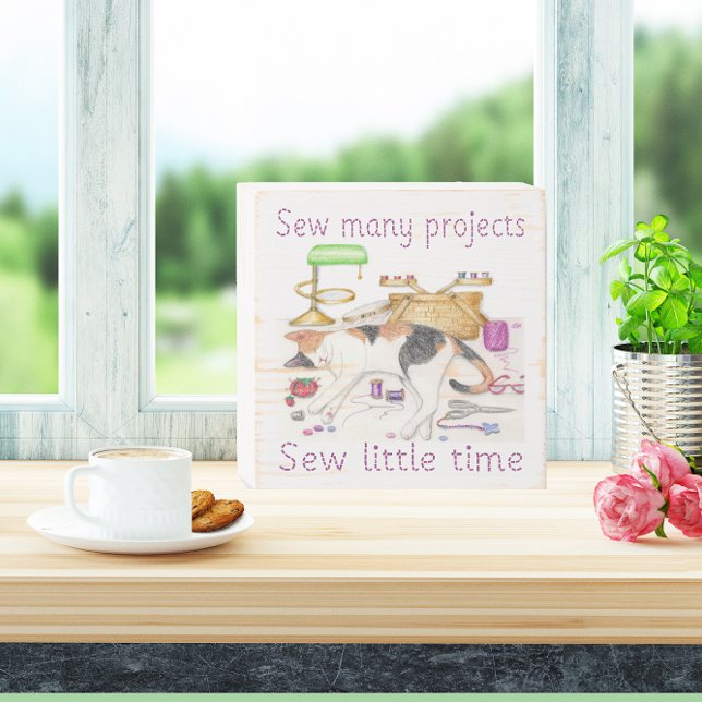 Sew Many Projects Sewing Cat Wood Box Sign (Creator Uploaded)
