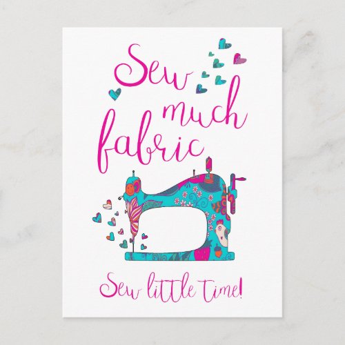 Sew Much Fabric Sewing Postcard