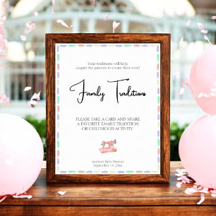 Sew Much Love Pink Watercolor Family Traditions  Poster