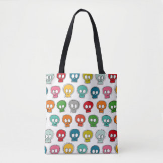 sew skully white tote bag